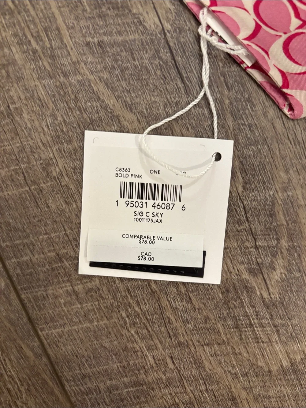 Coach Silk Twilly Scarf NWT Bold Pink